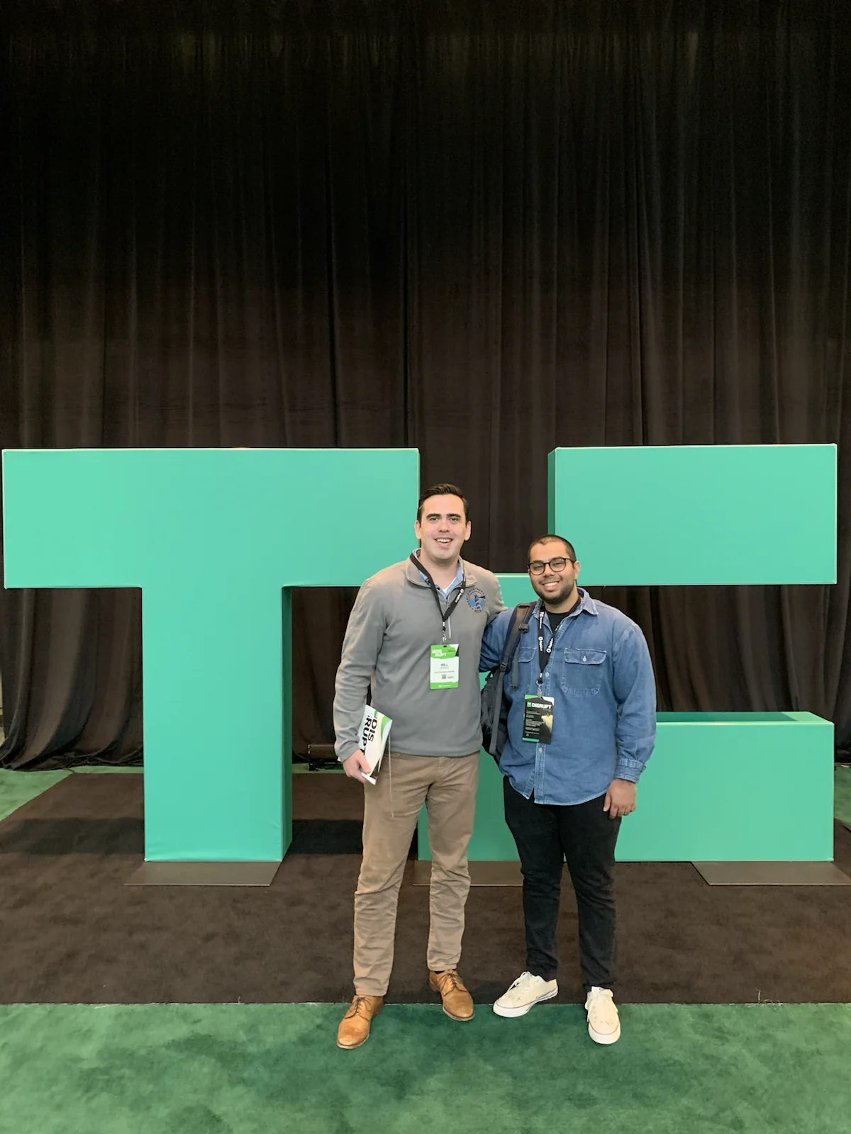 Will Gordon with a companion at TechCrunch Disrupt.