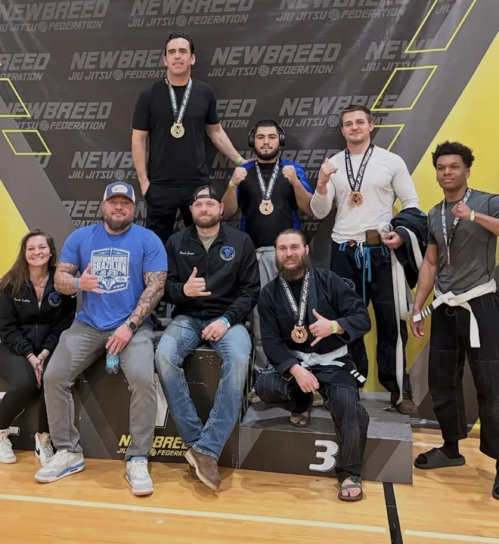 Will Gordon with a group at a Newbreed jiu-jitsu tournament.